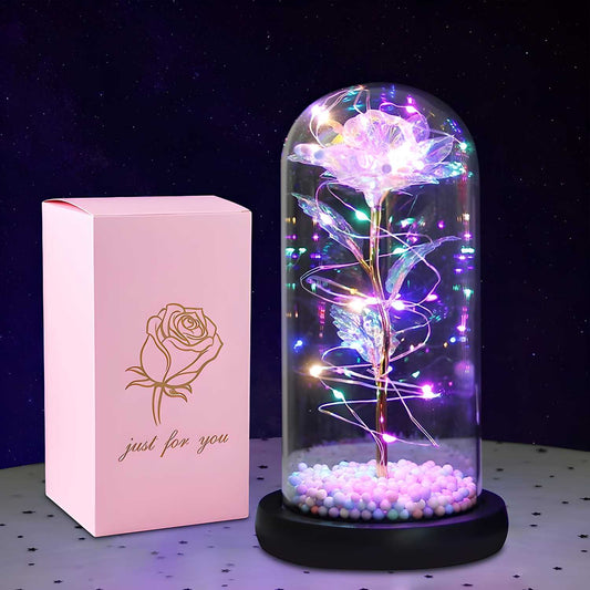 Glass Rose Light Up Flower